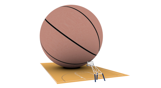 大きなバスケットボール - 運動/大会/競技/勝つ/負ける/クリップアート/フリー/スポーツ決意 / 努力 / 陸上競技 / 多民族 / 人々の集まり / コンセプト