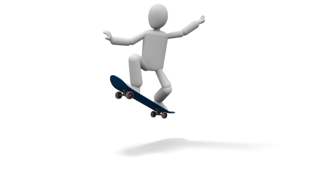 ジャンプスケートボード - 運動/大会/競技/勝つ/負ける/クリップアート/フリー/スポーツ男性 / 陸上選手 / 耐久力 / 動き / 横顔