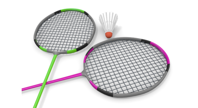 ラケットバドミントン - 運動/大会/競技/勝つ/負ける/クリップアート/フリー/スポーツウェットスーツ / スポーツイベント / スポーツ施設 / テニスウェア / テニスボール