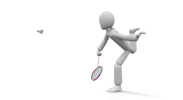 バドミントンスマッシュ - 運動/大会/競技/勝つ/負ける/クリップアート/フリー/スポーツスタジアム / 人物 / 喜び / 子供のみ