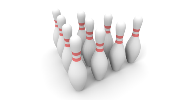 10本ピン - 運動/大会/競技/勝つ/負ける/クリップアート/フリー/スポーツコンピュータグラフィックス / 1人 / イラストレーション / ローアングル / ヤングアダルト