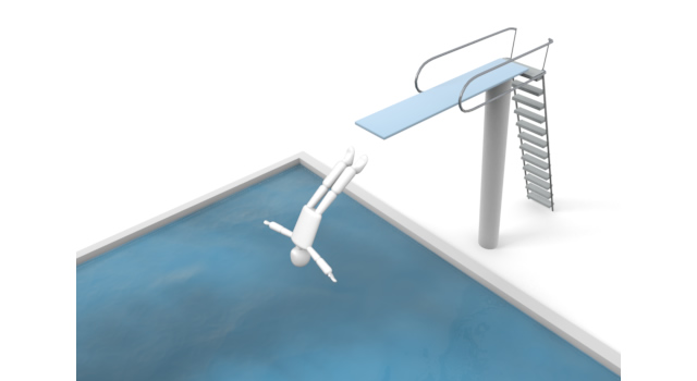 スプリングボードダイビング演技 - 運動/大会/競技/勝つ/負ける/クリップアート/フリー/スポーツサッカーボール / サッカー選手 / スタジアム / 対戦試合 / 蹴る / プロスポーツ選手