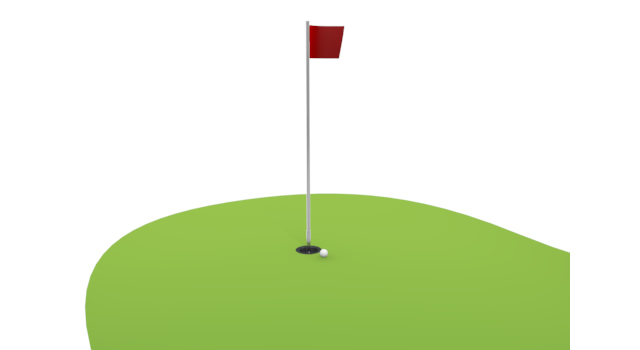 ホールインワン - 運動/大会/競技/勝つ/負ける/クリップアート/フリー/スポーツコンピュータグラフィックス / 1人 / イラストレーション / ローアングル / ヤングアダルト