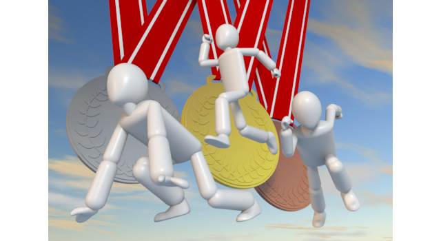 オリンピック金 - 運動/大会/競技/勝つ/負ける/クリップアート/フリー/スポーツサイクリング / スポーツ バドミントン / スポーツマン / パフォーマンス