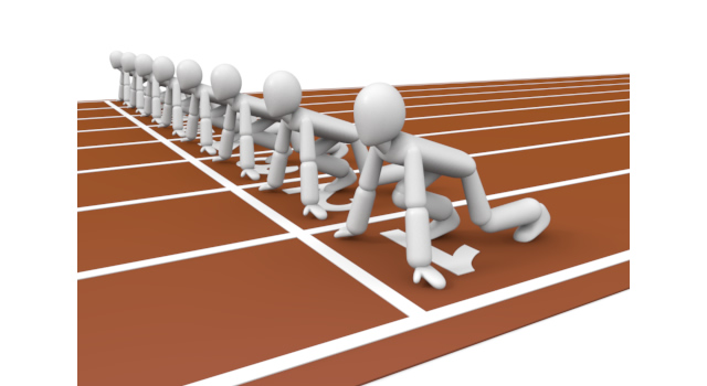 スタート陸上 - 運動/大会/競技/勝つ/負ける/クリップアート/フリー/スポーツアクションショット / 水 / 人物 / 白人 / 大人