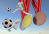 サッカー金メダル - スポーツ｜選手・競技｜イラスト無料 - 