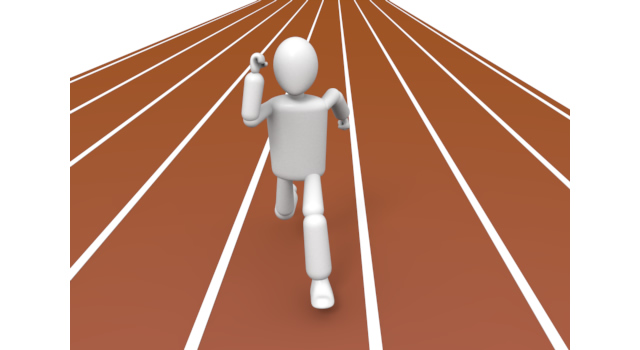 スピードを出して走る - 運動/大会/競技/勝つ/負ける/クリップアート/フリー/スポーツスーツ / ライバル / スポーツ / 競技場 / 職業 / ビジネスマン / 速さ