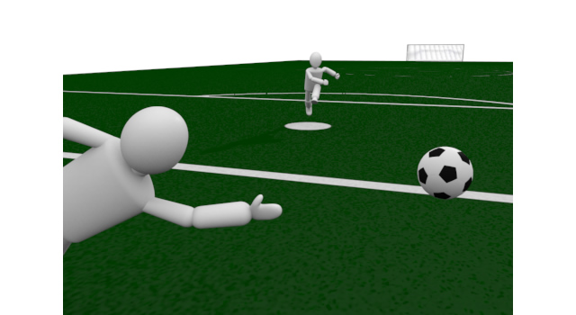 サッカーキック - 運動/大会/競技/勝つ/負ける/クリップアート/フリー/スポーツ動き / 人物 / マラソン / 道路 / 都市 / 大人 / 後ろ姿 / 秋 / 通り