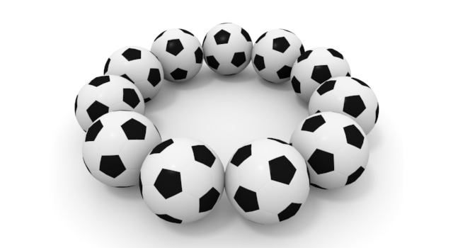 たくさんのサッカーボール - 運動/大会/競技/勝つ/負ける/クリップアート/フリー/スポーツサイクリング / スポーツ バドミントン / スポーツマン / パフォーマンス