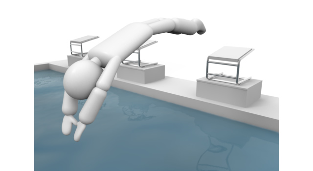 スタート飛び込む - 運動/大会/競技/勝つ/負ける/クリップアート/フリー/スポーツチームワーク / スポーツ / 協力 / 速さ / 競争 / スポーツ競技 / 一緒