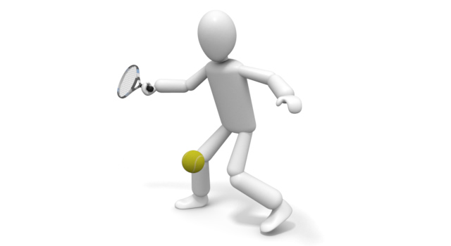 テニスボールを打つ - 運動/大会/競技/勝つ/負ける/クリップアート/フリー/スポーツ短距離走 / 法人ビジネス / チームワーク / 挑戦 / スポーツチーム 