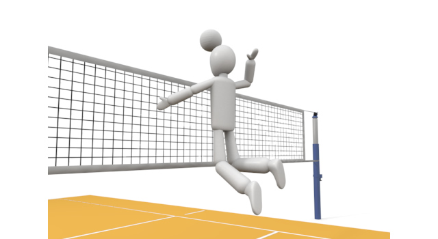 バレーアタック - 運動/大会/競技/勝つ/負ける/クリップアート/フリー/スポーツコンピュータグラフィックス / 1人 / イラストレーション / ローアングル / ヤングアダルト