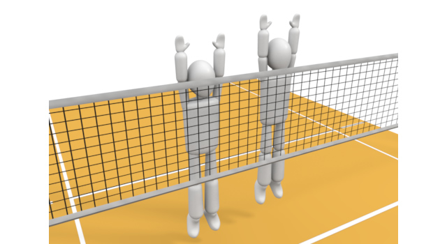 二人でブロック - 運動/大会/競技/勝つ/負ける/クリップアート/フリー/スポーツ選手 / レース / 女性 / カットアウト / 運動する / 自転車 / 男性 / 勝つ / スポーツマン