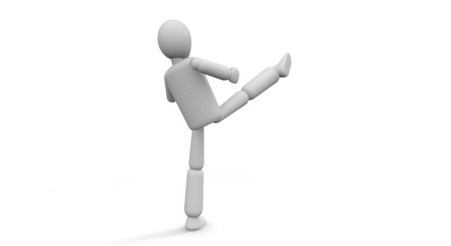 蹴り技 - 運動/大会/競技/勝つ/負ける/クリップアート/フリー/スポーツサイクリング / スポーツ バドミントン / スポーツマン / パフォーマンス