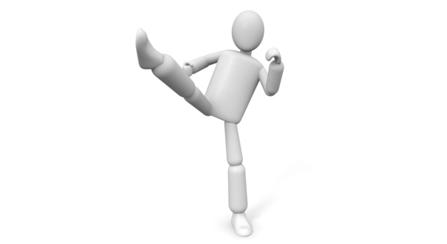 前蹴り - 運動/大会/競技/勝つ/負ける/クリップアート/フリー/スポーツレスリング / 出来事 / 挑戦 / 横位置 / 混血 / 男 / 陸上選手