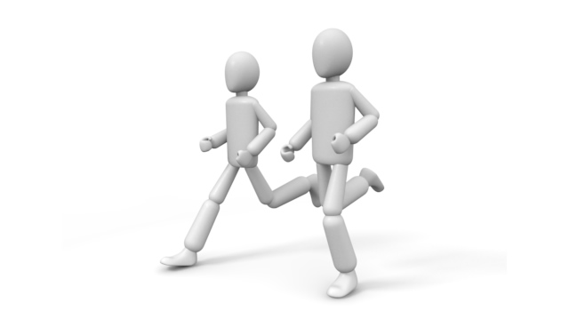 試合マラソン - 運動/大会/競技/勝つ/負ける/クリップアート/フリー/スポーツ短距離走 / 法人ビジネス / チームワーク / 挑戦 / スポーツチーム 