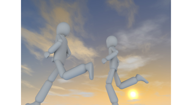 ラストスパート - 運動/大会/競技/勝つ/負ける/クリップアート/フリー/スポーツジョギング / 男性 / 人物 / デザイン / 女性 / イラストレーション / 人体 / 速さ