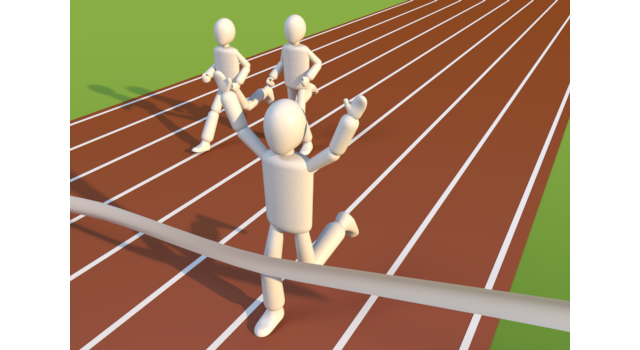 ライバルに勝つ - 運動/大会/競技/勝つ/負ける/クリップアート/フリー/スポーツテニスラケット / フォアハンド / ラケットスポーツ / 健康体 / 出来事