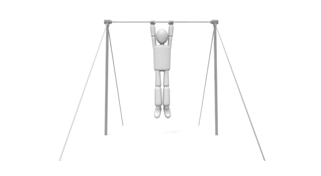 鉄棒 - 運動/大会/競技/勝つ/負ける/クリップアート/フリー/スポーツコンピュータグラフィックス / 1人 / イラストレーション / ローアングル / ヤングアダルト