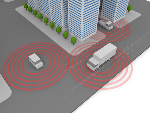 危険 | 察知 | レーダー | 自動車 - テクノロジー / 技術開発 / 写真 / 3D / 科学 / イラスト / フォト / 無料 / 機械