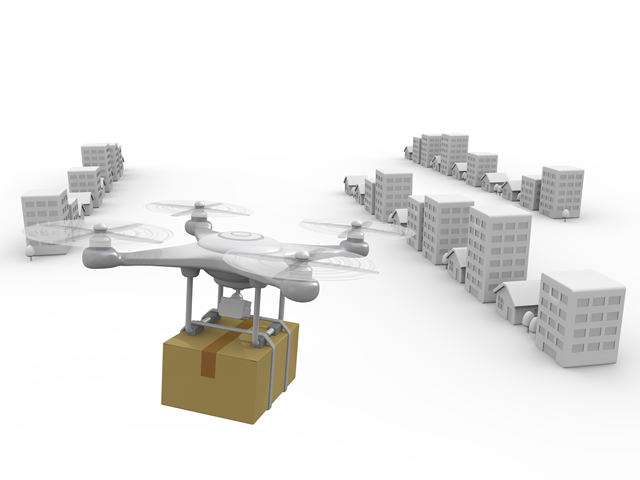 配達 / ドローン/荷物 - テクノロジー / 技術開発 / 写真 / 3D / 科学 / イラスト / フォト / 無料 / 機械
