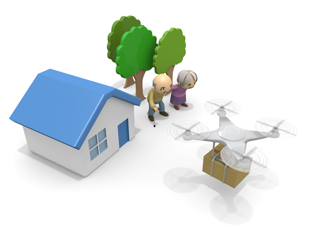 ドローン / 便利/配達 - テクノロジー / 技術開発 / 写真 / 3D / 科学 / イラスト / フォト / 無料 / 機械