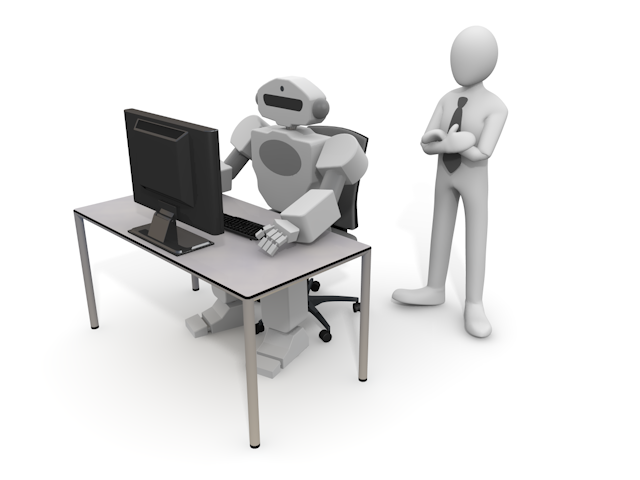 ロボットの部下｜機械｜人間の上司 - テクノロジー / 技術開発 / 写真 / 3D / 科学 / イラスト / フォト / 無料 / 機械