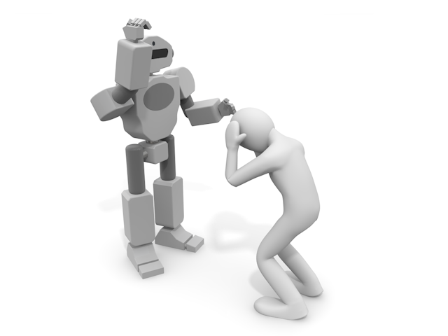 ロボットが人間に暴力を振るう｜機械の攻撃 - テクノロジー / 技術開発 / 写真 / 3D / 科学 / イラスト / フォト / 無料 / 機械