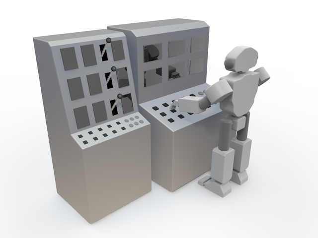 機械を操作するロボット｜ミスがないロボット社員 - テクノロジー / 技術開発 / 写真 / 3D / 科学 / イラスト / フォト / 無料 / 機械