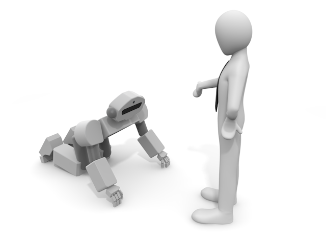 土下座で謝るロボット｜叱る人物｜会社 - テクノロジー / 技術開発 / 写真 / 3D / 科学 / イラスト / フォト / 無料 / 機械