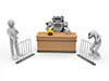 裁判官がロボット｜判決｜人間同士の争い - テクノロジー｜イラスト｜フリー素材