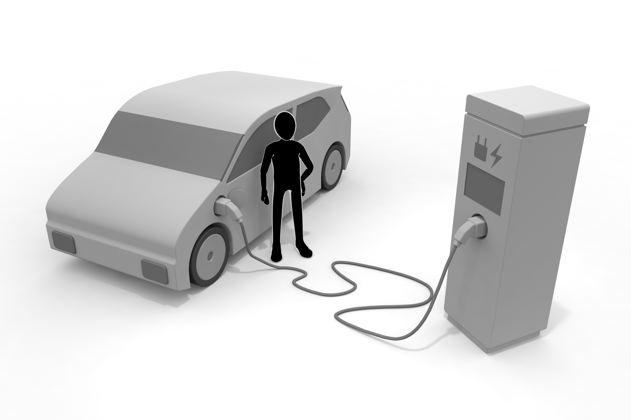 自動運転技術 / 先進技術 / モーター / パワフルな加速 - イラスト/3Dレンダリング/フリー素材/商用使用OK