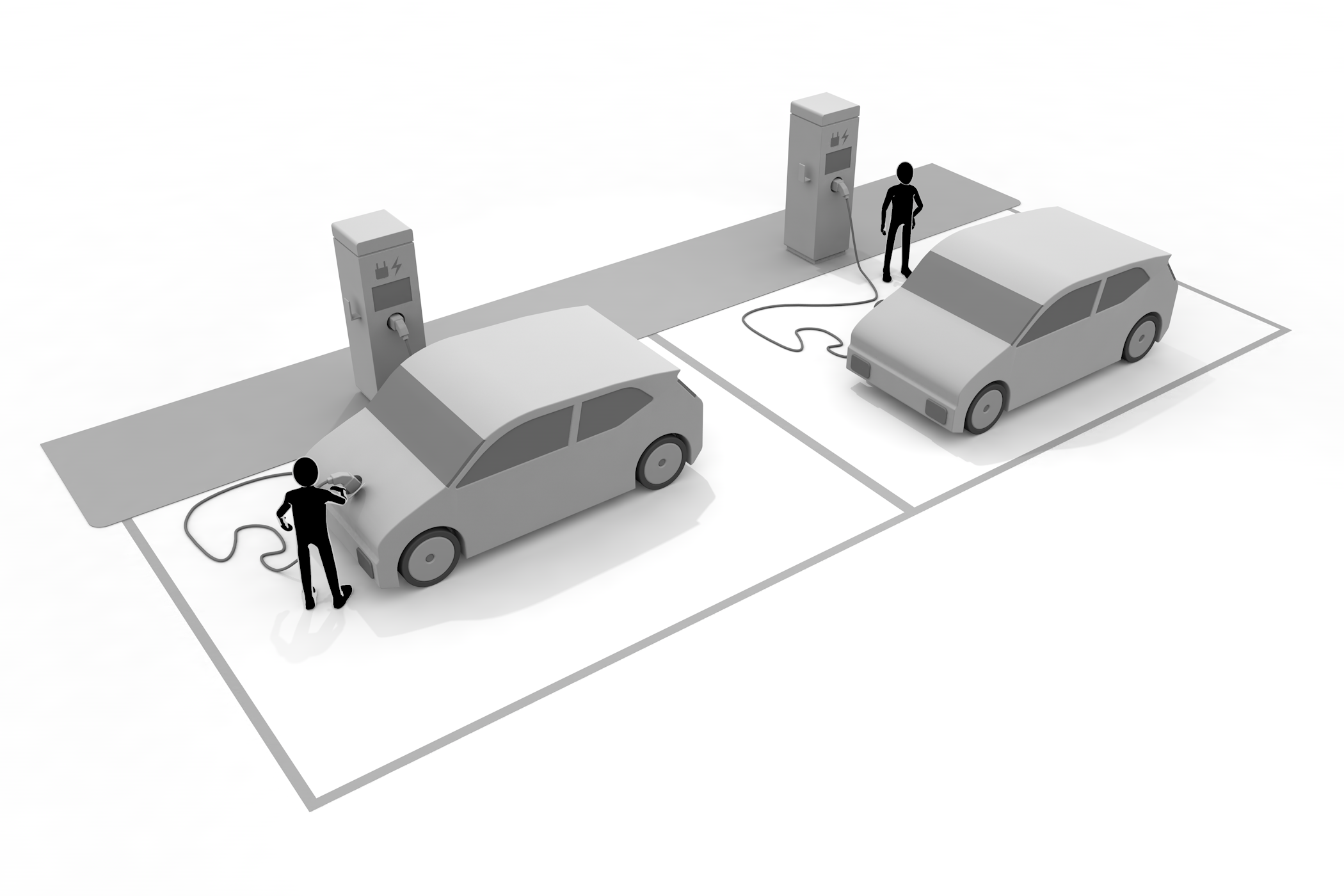 CO2 / バッテリー / 排ガス規制 / イラスト / 環境 - イラスト/3Dレンダリング/フリー素材/商用使用OK