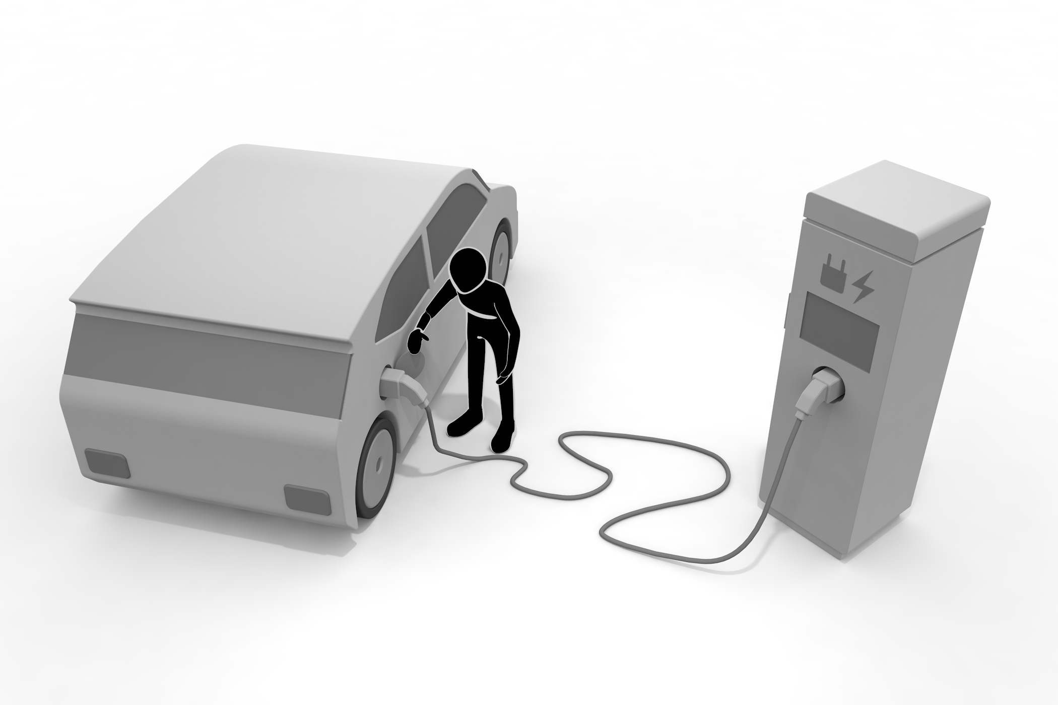 再エネ / 環境問題 / eモビリティ / エネルギーマネジメント - イラスト/3Dレンダリング/フリー素材/商用使用OK