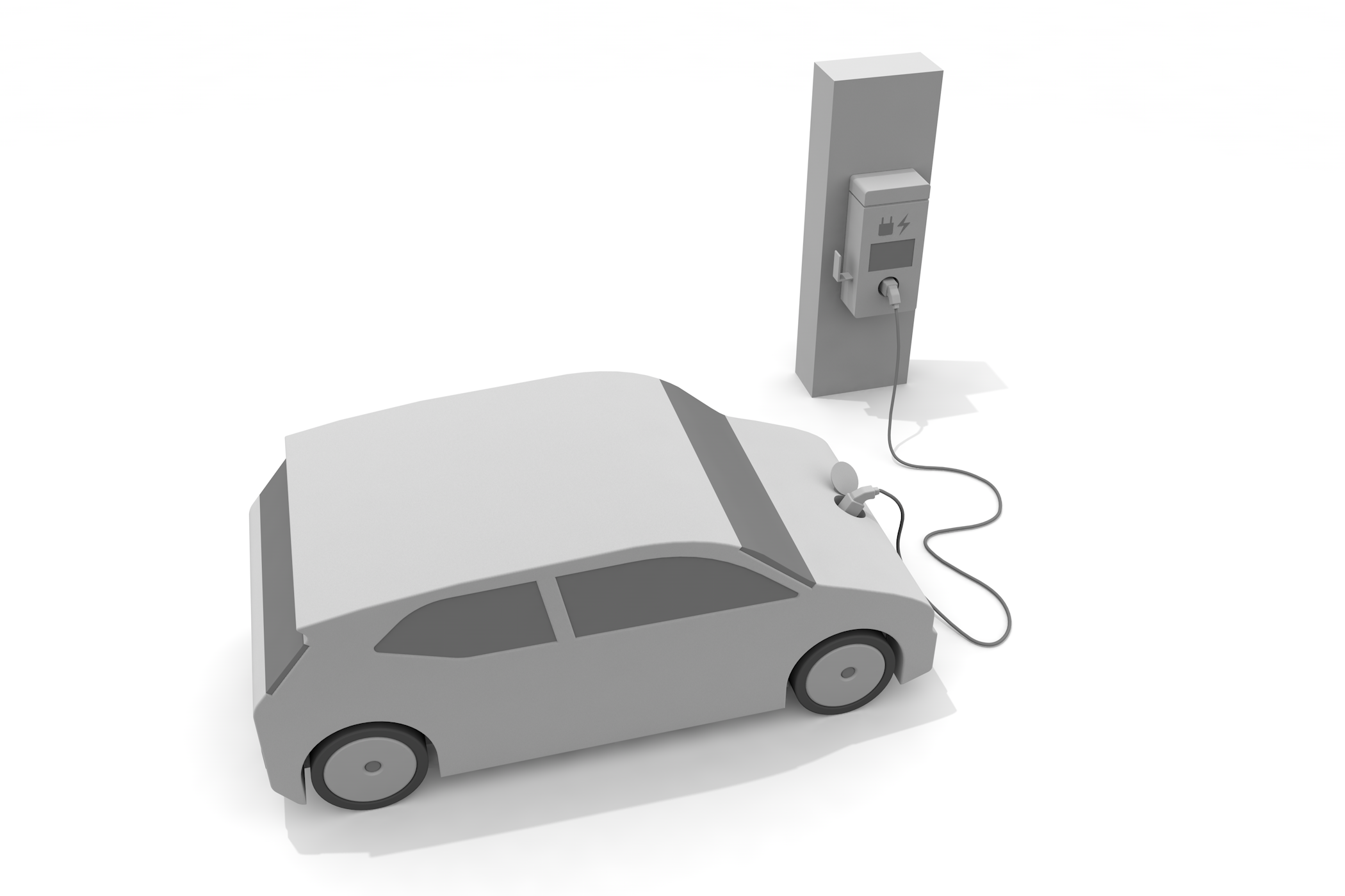 地球温暖化 / 電力 / 蓄電 / グリーン / エネルギー革命 - イラスト/3Dレンダリング/フリー素材/商用使用OK