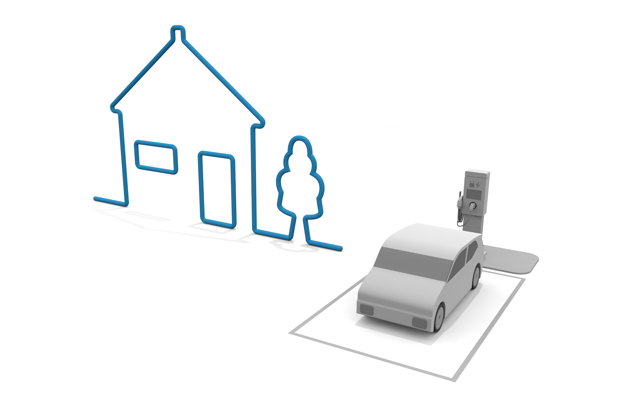 充電 / 自動車 / ベクター / ev / エコカー / エネルギー - イラスト/3Dレンダリング/フリー素材/商用使用OK