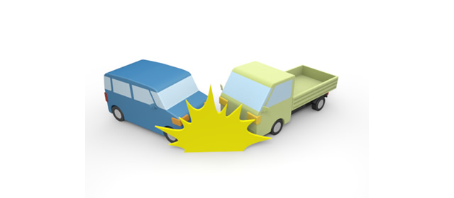 居眠り運転 - 衝突 - 交通事故 - 運転/あおり/ハンドル/ドライバー/危険/事故/イラスト/3Dレンダリング