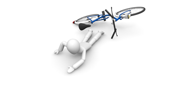 自転車｜転倒｜事故 - 運転/あおり/ハンドル/ドライバー/危険/事故/イラスト/3Dレンダリング