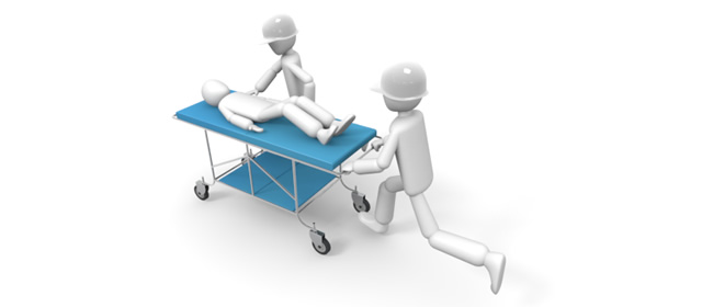 けが人｜救急救命士 - 運転/あおり/ハンドル/ドライバー/危険/事故/イラスト/3Dレンダリング