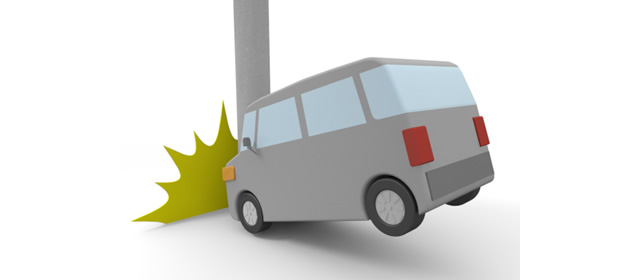 衝突事故｜居眠り｜不注意 - 運転/あおり/ハンドル/ドライバー/危険/事故/イラスト/3Dレンダリング