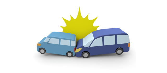 追突事故｜危険運転 - 運転/あおり/ハンドル/ドライバー/危険/事故/イラスト/3Dレンダリング