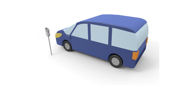 駐車｜パーキング・メーター - 運転/あおり/ハンドル/ドライバー/危険/事故/イラスト/3Dレンダリング