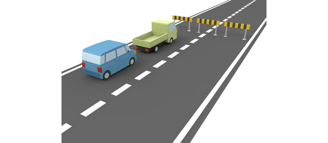 車両進入禁止 - 運転/あおり/ハンドル/ドライバー/危険/事故/イラスト/3Dレンダリング