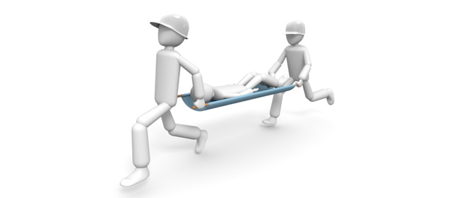 救急隊｜病人 - 運転/あおり/ハンドル/ドライバー/危険/事故/イラスト/3Dレンダリング