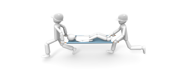 救急救命士｜担架 - 運転/あおり/ハンドル/ドライバー/危険/事故/イラスト/3Dレンダリング