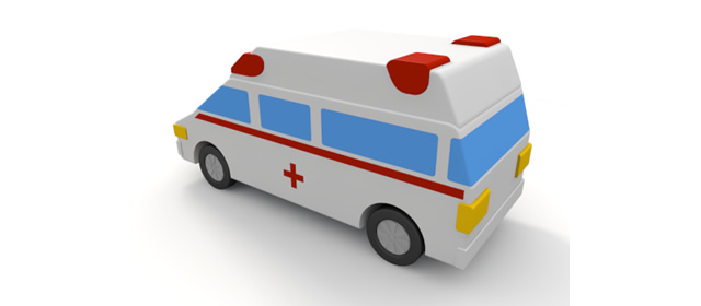 病人｜けが人｜救急車 - 運転/あおり/ハンドル/ドライバー/危険/事故/イラスト/3Dレンダリング