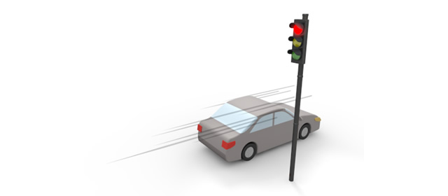 信号無視｜交通違反 - 運転/あおり/ハンドル/ドライバー/危険/事故/イラスト/3Dレンダリング