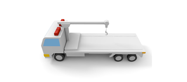 レッカー車/けん引 - 運転/あおり/ハンドル/ドライバー/危険/事故/イラスト/3Dレンダリング