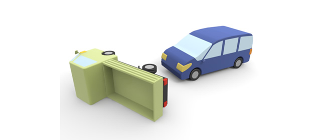 いねむり運転｜衝突事故 - 運転/あおり/ハンドル/ドライバー/危険/事故/イラスト/3Dレンダリング