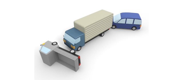 追突事故｜玉突き｜脇見運転 - 運転/あおり/ハンドル/ドライバー/危険/事故/イラスト/3Dレンダリング